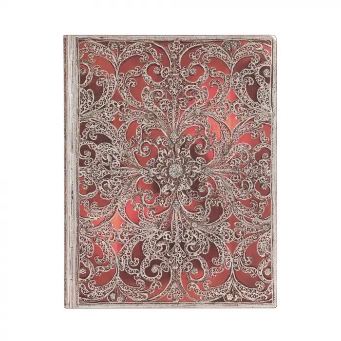 Garnet Ultra Unlined Softcover Journal, 100 Gsm by Paperblanks (Silver Filigree Collection), 176pg