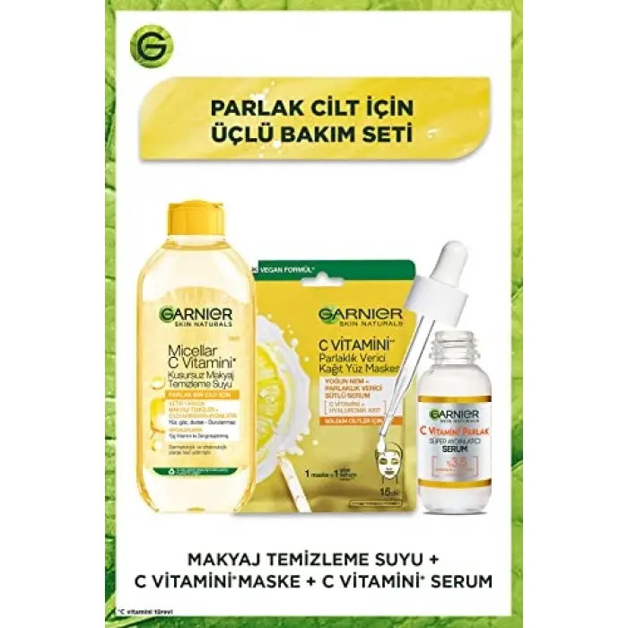 Garnier Parlak Cilt İçin 3lü Bakım Seti
