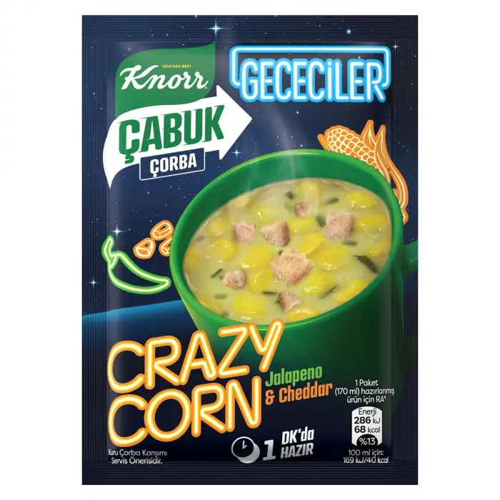 Gececiler Crazy Corn çabuk çorba, 18g