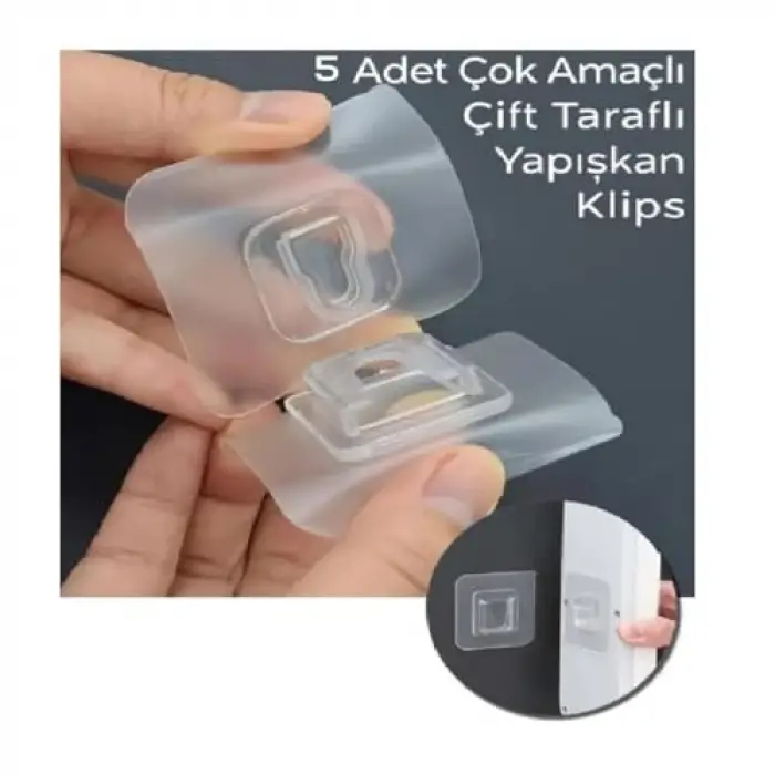 Geçmeli Klips Eşya Sabitleme Askısı 5 Set