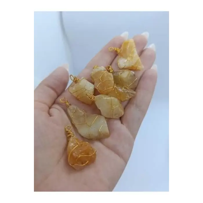 Gemsartdeco Sitrin Kolye Ucu Doğaltaş