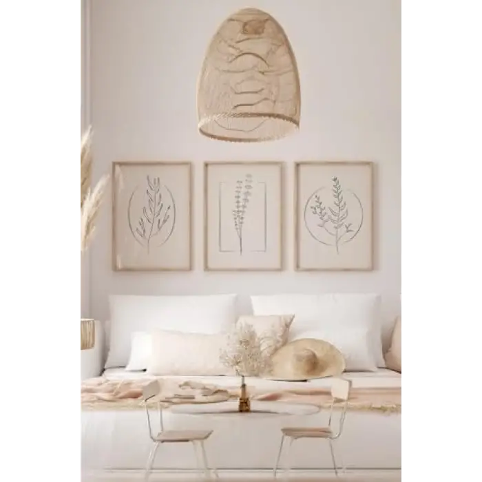 Gerçek Ahşap Çerçeveli 3 Parça 3D Poster Tablo Seti - 3DARTSOHOSET61-3348