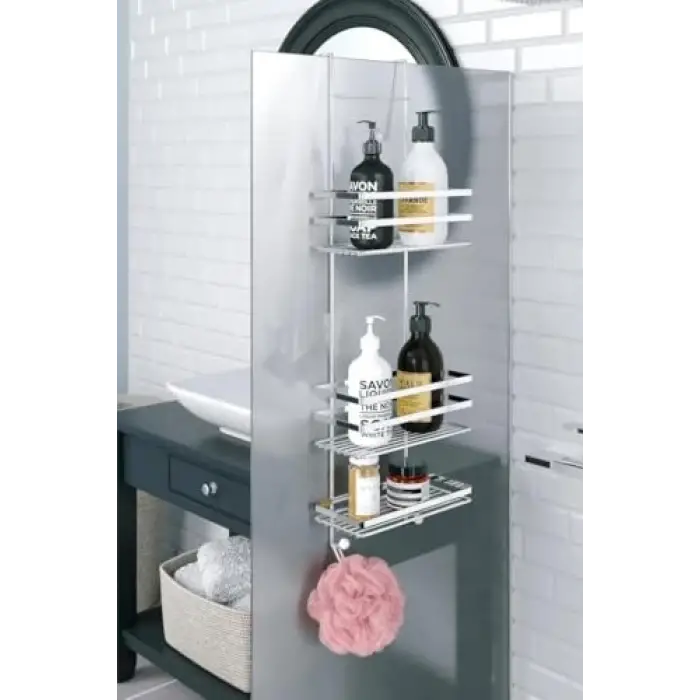 Geseus Üç Katlı Asmalı Banyo Duş Rafı Krom LM580