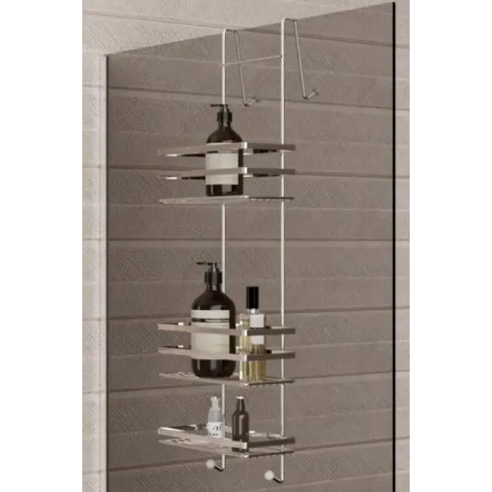 Geseus Üç Katlı Asmalı Banyo Duş Rafı Krom LM580
