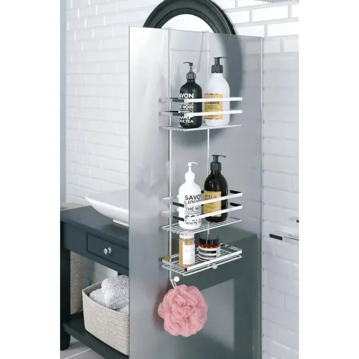 Geseus Üç Katlı Asmalı Banyo Duş Rafı Krom LM580