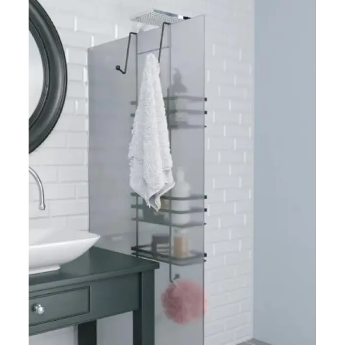 Geseus Üç Katlı Asmalı Banyo Duş Rafı Siıyah LM580