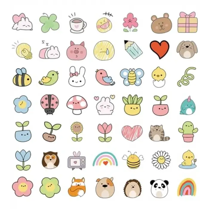 giftmoda 25li Su Geçirmez Opak Sticker Seri : 19