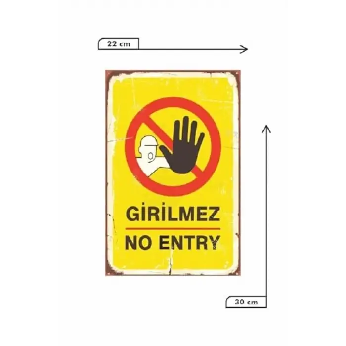 Girilmez No Entry Retro Vintage Ahşap Mdf Tablo