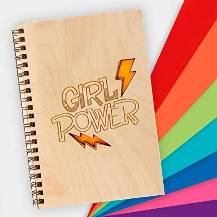 Girl Power Ahşap Kapaklı Defter