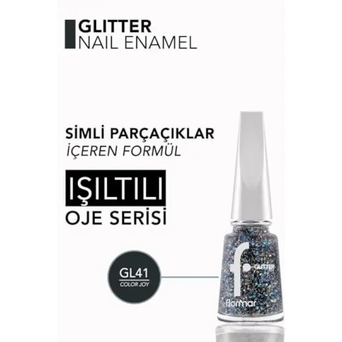 Glitter Yarı Transparan & Parlak Bitişli Simli Oje