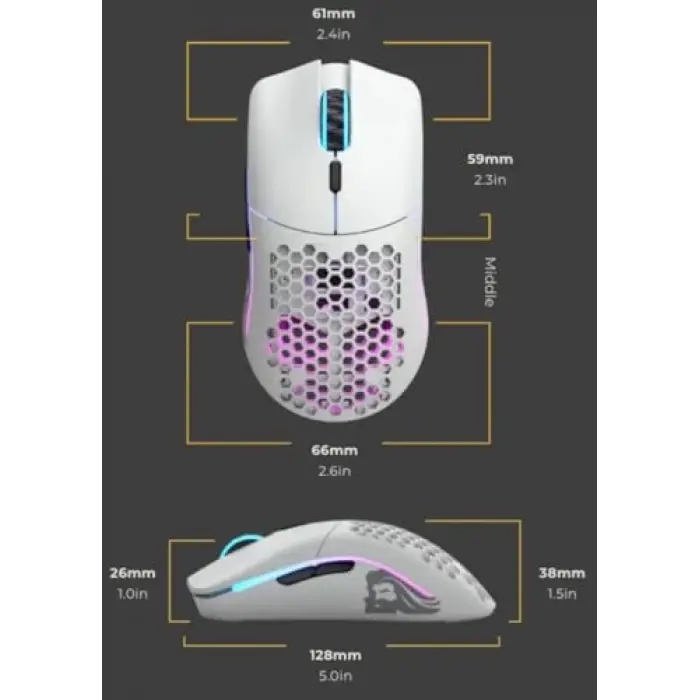 GLO-MS-OW-MW Model O Kablosuz Gaming Mouse Mat Beyaz