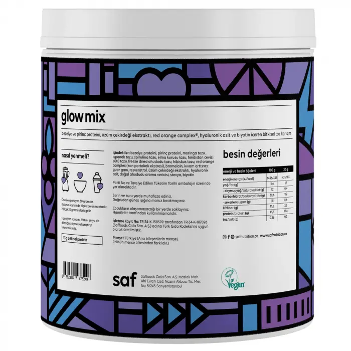 Glow bitkisel protein ve superfood karışımı, 360 g