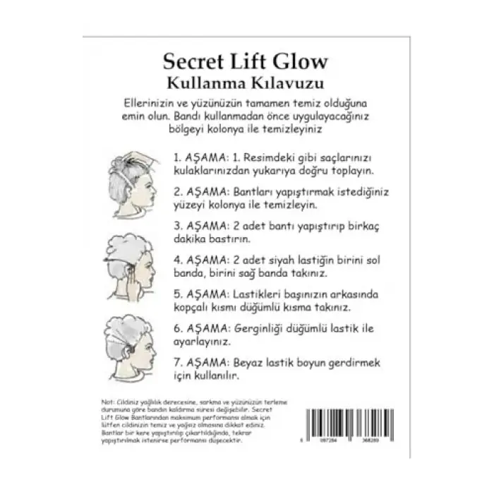 Glow Yüz Boyun Gerdirme Bantları 60 Adet
