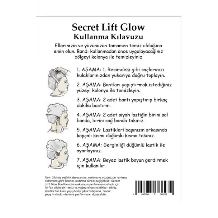 Glow Yüz Boyun Gerdirme Bantları 60 Adet