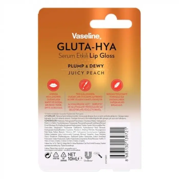 Gluta Hya Serum Etkili Lip Gloss Juicy Peach