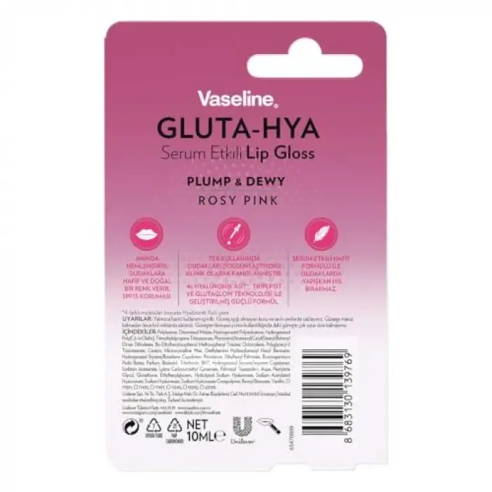 Gluta Hya Serum Etkili Lip Gloss Rosy Pink