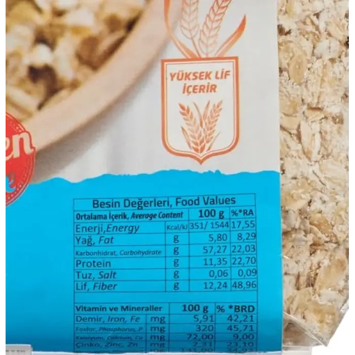 Glutensiz Yulaf Ezmesi 1000 g