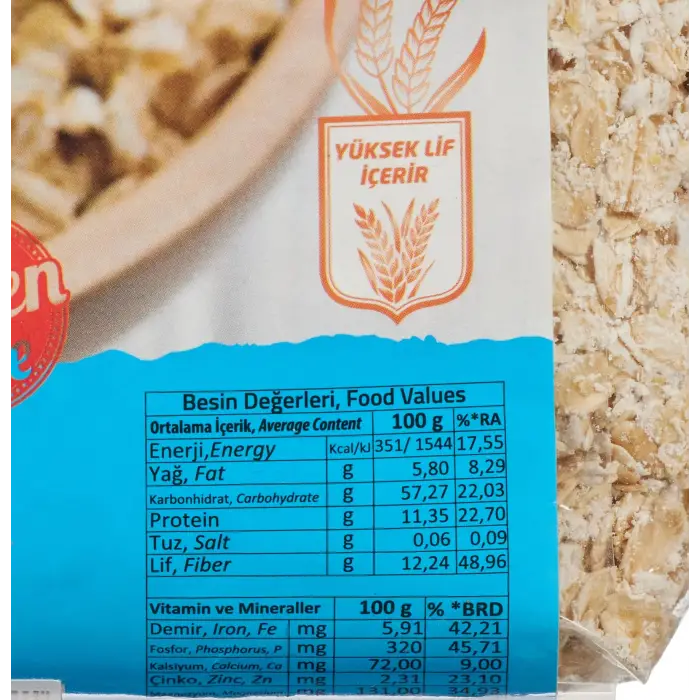 Glutensiz Yulaf Ezmesi 1000 g
