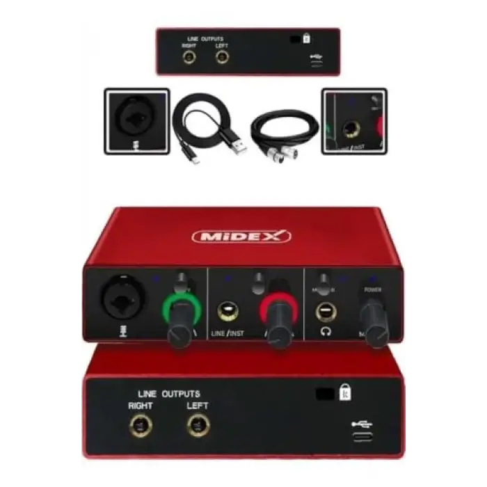 Glx-500 Pro 2 Giriş 2 Çıkış USB Stüdyo Ses Kartı (Xlr Kablo Hediye)