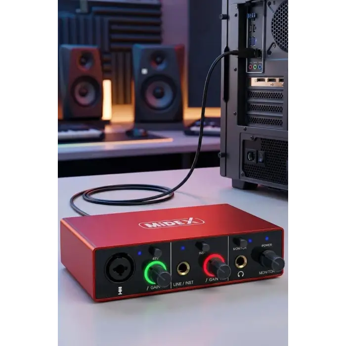 Glx-500 Pro 2 Giriş 2 Çıkış USB Stüdyo Ses Kartı (Xlr Kablo Hediye)