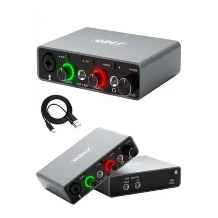 Glx-700 g Üst Segment Usb Stüdyo Ses Kartı 2 Giriş 2 Çıkış 24bit/192kHz