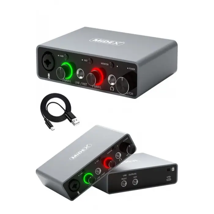 Glx-700 g Üst Segment Usb Stüdyo Ses Kartı 2 Giriş 2 Çıkış 24bit/192kHz