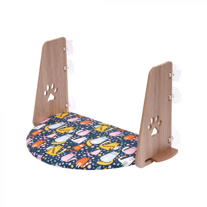 Gobypet Vantuzlu Oval Cama Yapışan Kedi Yatağı