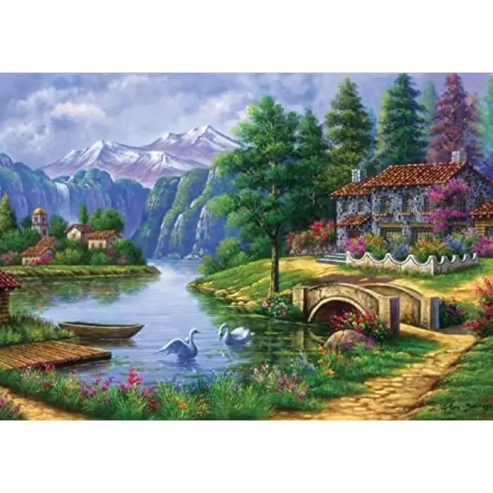 Göl Köy 1500 Parça Puzzle
