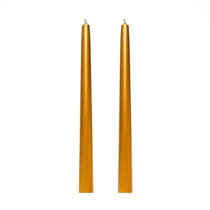 Gold Konik Şamdan Mum Seti, 2li