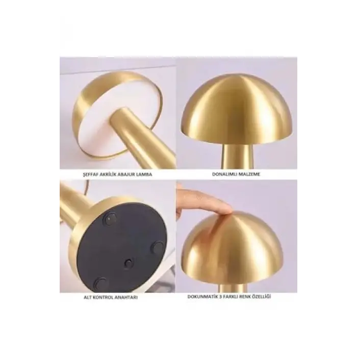 Gold Mantar Masa Lambası