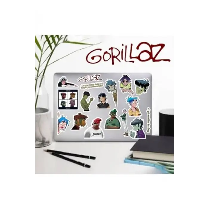 Gorillaz Macbook Notebook Tablet Telefon Ajanda Laptop Defter Sticker Seti
