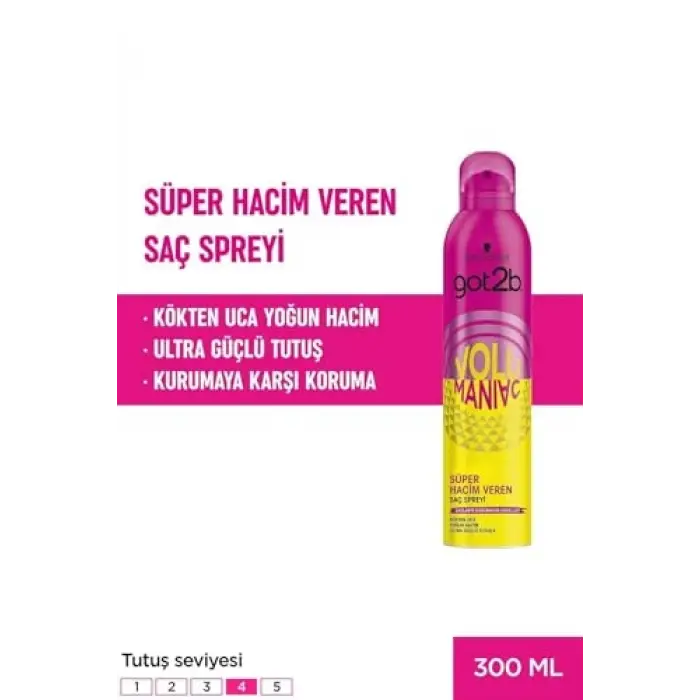 Got2B Volumaniac Saç Spreyi, 300 ml, 2li Set MYENCY709