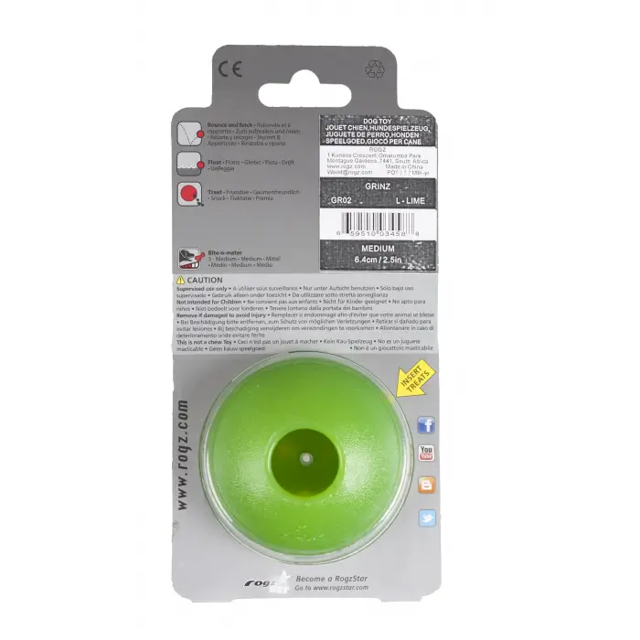 GR02-L Eğlenceli Köpek Ödül Topu, Medium, Lime