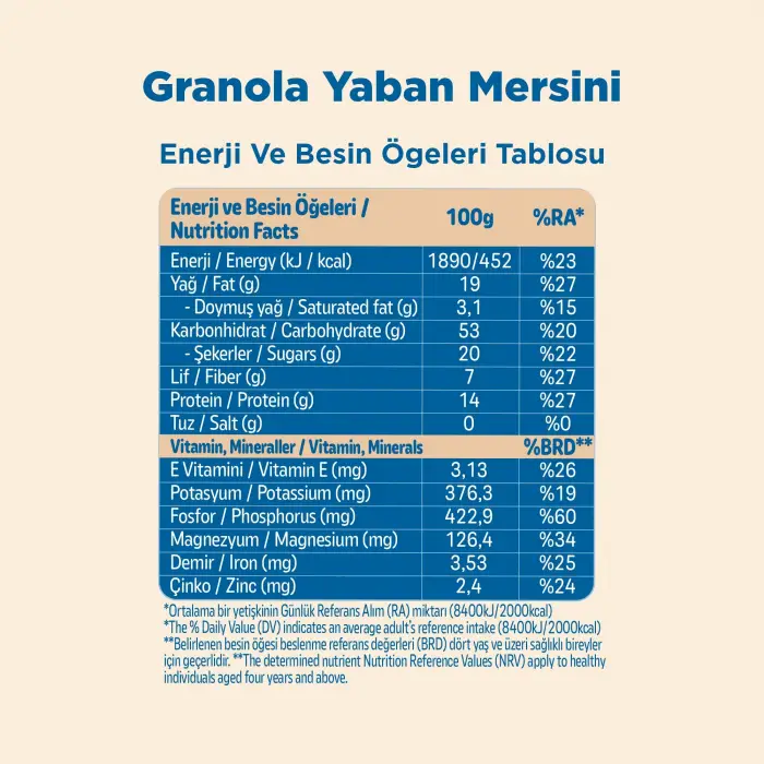 Granola Yaban Mersini ve Kuruyemiş 200 g
