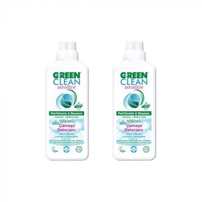 Green Clean Sensitive Bitkisel Çamaşır Deterjanı 1000 ml x2 Adet
