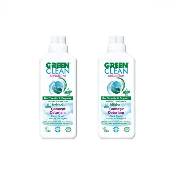 Green Clean Sensitive Bitkisel Çamaşır Deterjanı 1000 ml x2 Adet