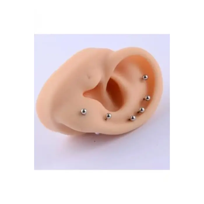 Gri Çelik Kıkırdak Piercingi, İki Tarafı Toplu
