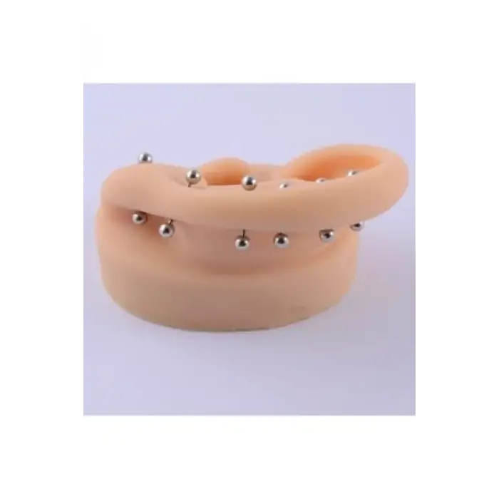 Gri Çelik Kıkırdak Piercingi, İki Tarafı Toplu