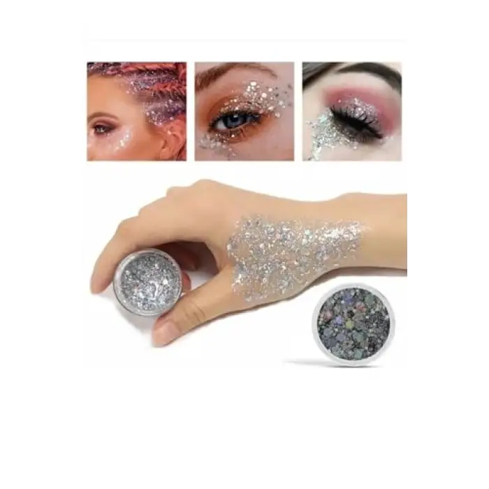 Gri Glitter Krem Far Yüz Ve Vücut Simi