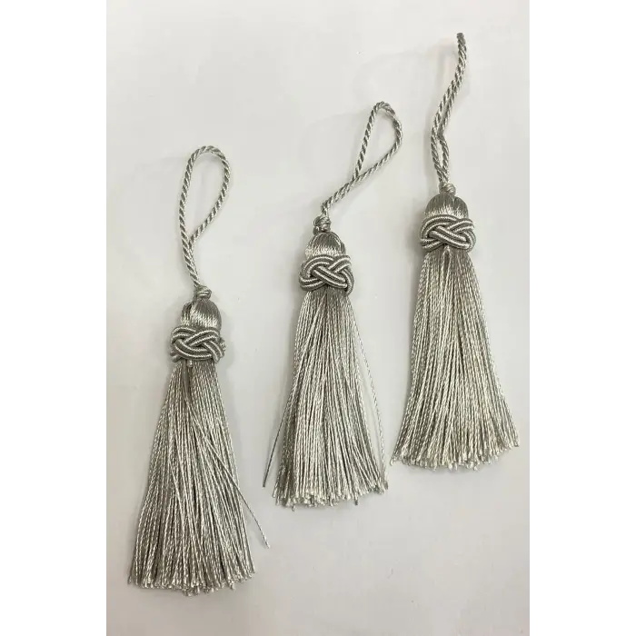 Gri Topuzlu Püskül 1 Adet Boy 7 Cm