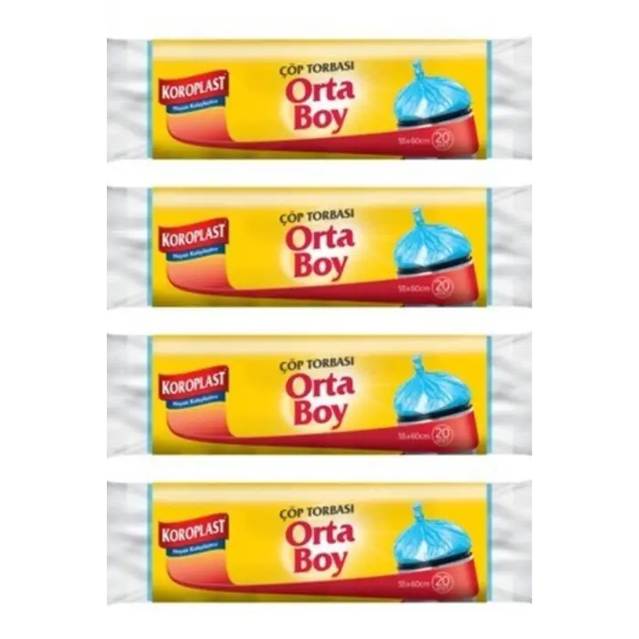Güçlü Çöp Torbası Orta Boy 15 Adet 4lü