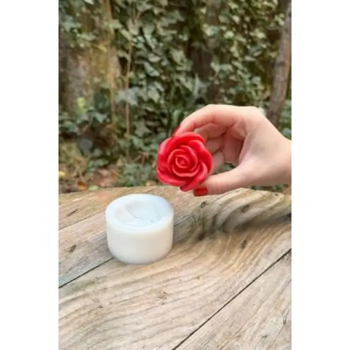 Gül 3d Tekli Mum Kalıbı, Silikon