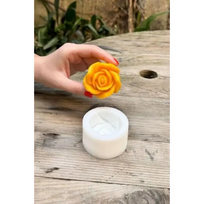 Gül 3d Tekli Mum Kalıbı, Silikon