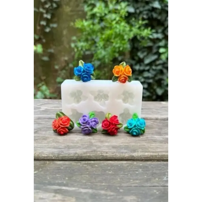 Gül Mini Altılı Silikon Mum Kalıbı