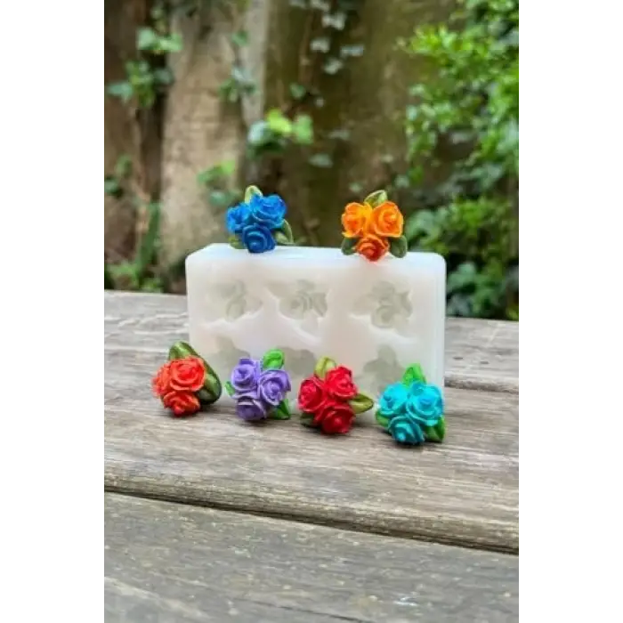 Gül Mini Altılı Silikon Mum Kalıbı