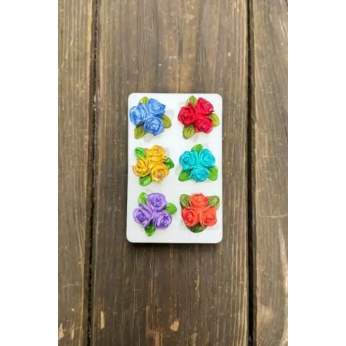 Gül Mini Altılı Silikon Mum Kalıbı