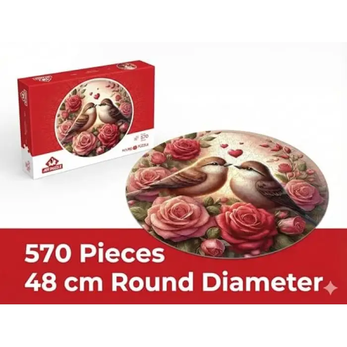 Güller ve Aşk 570 Parça Round Puzzle
