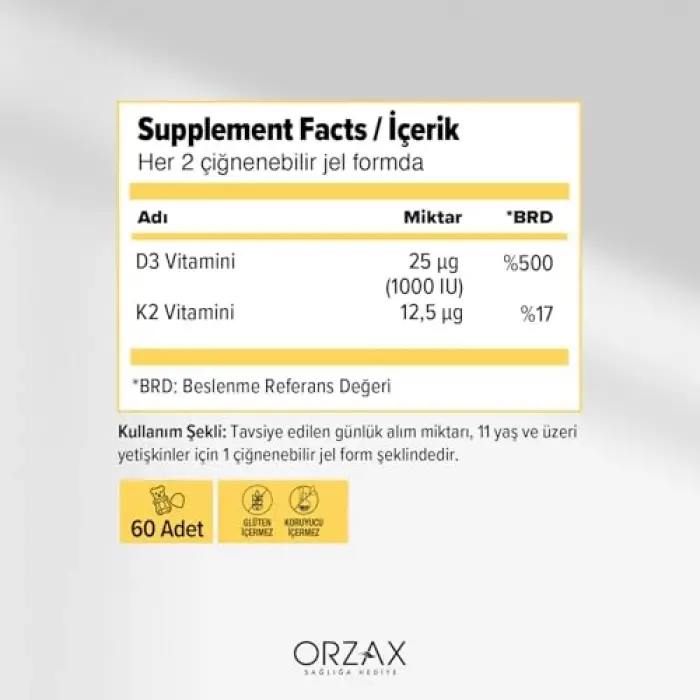 Gummies D3K2 Çiğnenebilir Jel Form