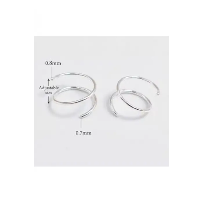 Gümüş Çelik Burgu Hızma Piercing, 2 Adet