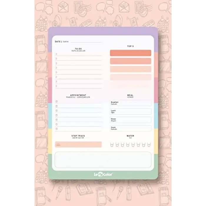 Günlük Planlayıcı Blok Pastel